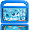 SUAAT Tablet Bambini Android 13 7GB RAM+64GB ROM, Tablet per bambini 7 Pollici, WiFi, Bluetooth 5, Educazione + Giochi Doppia fotocamera, Controllo Parentale, con Custodia EVA (Blu)