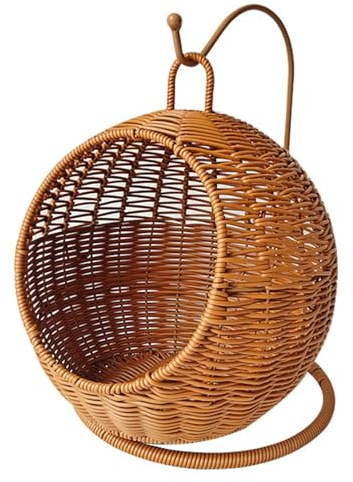 Ksikdeg Hamac suspendu en imitation rotin pour petit espace confortable pour petits chats nid pour l'intérieur