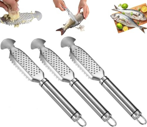 Grattugia per zenzero e squamatore 2 in 1 in acciaio inox, con manico a sospensione, utensile da cucina per disincrostare, grattugiare e pulire