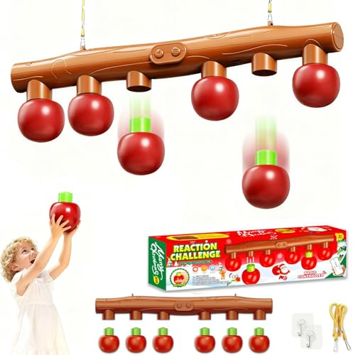Guopai Juego de Reflejos – Catching Sticks en Forma de Manzana ABS, Juego de Palos para Atrapar, Entrenamiento de Coordinación y Reacción para Niños y Adultos, Diversión en Familia y Fiestas 3+