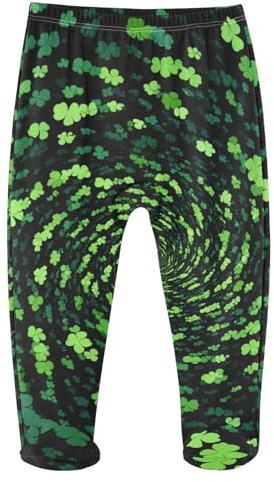 JHKKU Four Leaf Clover Vortex Baby Boys Footed Pants Cotton Infant Tights Casual Bottoms Crawling Pants 12M