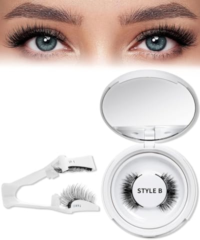 DAFNE Pestañas magnéticas con Rizador de Pestañas, Pestañas magnéticas sin delineador de ojos, Aspecto natural, No necesita pegamento(Kit-B)