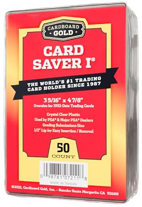 Cardboard Gold Card Savers 1-50 - Semi Rigid Trading Card Holder & Protectors - PSA-Approved - Binder, Box Compatible
