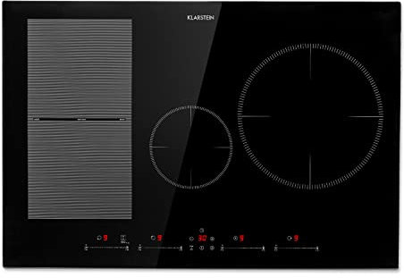 Klarstein - Placa de inducción (7500 W, placa de cocción eléctrica de inducción, placa de inducción empotrada, 4 fuegos, mesas de cocción empotrables, control táctil, hornillo eléctrico