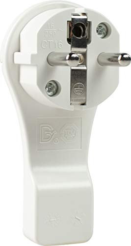 as - Schwabe Flachstecker - Schutzkontaktstecker mit doppeltem Schutzkontakt - Anschluss Leitungen bis max. 1,5mm² - extrem flach - einfaches Herausziehen durch Bügel - 230V, 16A - IP20 - weiß, 45030