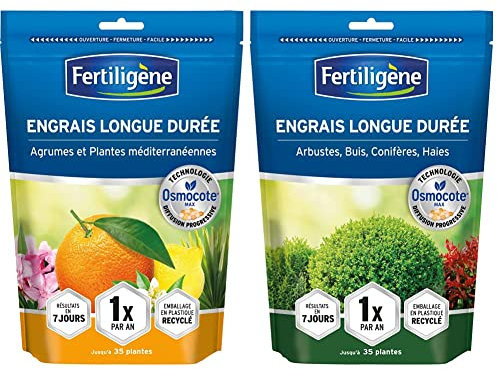 Fertiligène Engrais Longue durée Osmocote Max Agrumes et Plantes méditerranéennes 700g Engrais Longue durée Osmocote Max Arbustes, Buis, Conifères, Haies 700g