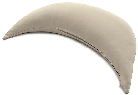 GIRAFFENLAND Halbmond mit Bio-Hirseschalen Köper rohweiß - Hirsekissen | mit zusätzlichem Bio-Inlett