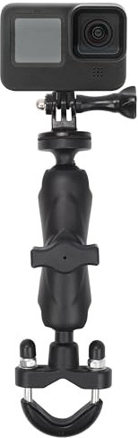 Belle Vous Soporte Camara Deportiva Motocicleta o Bicicleta Negro - Soporte para Manillar Bicicleta Aluminio Giro de 360 Grados - Soporte Compatible para Camara DSLR y Otros Accesorios para Moto