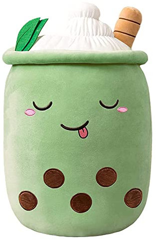 Ayixiwarz Bubble Tea Kuscheltier, BoBo Kuscheltier, Bubble Tea Plüschtier, Stofftier Kissen Weiches Soft Puppe Kinderspielzeug Erwachsene, Hautfreundliches, Bequemes Kuschelkissen Geburtstag