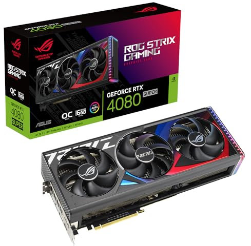 ASUS ROG Strix GeForce RTX 4080 Super OC Edition – Carte Graphique Gaming (16GB GDDR6X, PCIe 4.0, DLSS 3, HDMI 2.1a, DisplayPort 1.4a, Aura Sync RGB)