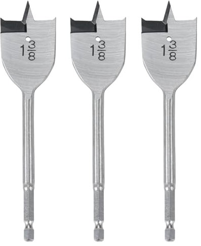 BlueNatHxRPR 1 3/8 inch Wood Spade Drill Bit Wood Paddle Flat Bit 3 PCS