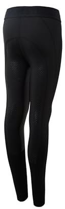 HORZE Kinder Reitleggings Madison, Vollbesatz Reithose Mädchen mit Silikon für besseren Halt im Sattel, Schwarz, 134/140