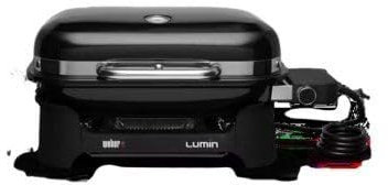 Weber Lumin Compact Electric Grill, 43 x 32cm Cooking Area, Portable, Reaches over 315 °C, Versatile - Ideal for Searing, Smoking, Steaming, or Cooking Food - Black (91010974)