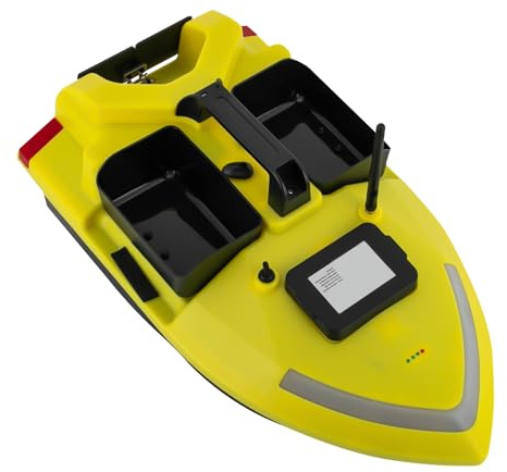 MIKIYUEER Barco de pesca GPS: barco de cebo teledirigido con motor dual y alcance de 1640 pies, ideal para pescadores, capacidad de depósito de 2 kg, batería de litio de 12000 mAh, para todas las