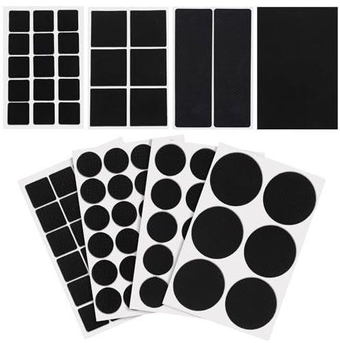 BOHUIZ 93 Stück Antirutsch Pads Selbstklebend, Rutschhemmer für Möbel Antirutsch Aufkleber Gummi Matte für Möbelfüße Stuhlbein Tische Sofas Schutz Ihrer Möbel & Hartholzböden 8 Größen