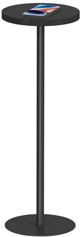 TUTOTAK Tall Round Side Table, Small End Table, Drink Table, Pedestal Side Table, livingroom, Black TB01BK065EU