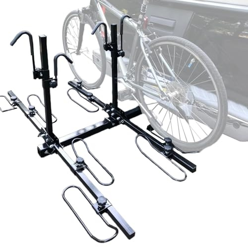 HECASA Universal 4 Bike Platform Carrier Mount Rack Foldable Compatible with Sport Truck SUV w/2 Hitch Receiver Style 200 lbs Total Load Capacity