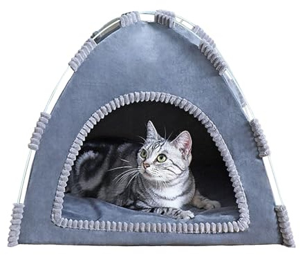 Tente pour Chien d'Intérieur Caverne d Abri en Peluche Matelassé et Chaud