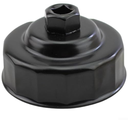 Kolstål oljefilter skiftnyckel 76 mm lock stil 14 flöjtar, 3/8 tum hylsverktyg med halkfritt grepp för effektiva filterbytesuppgifter