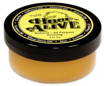 Hoof Alive. Natural, All-Purpose Hoof Dressing. Heals Water and Quarter Cracks. Promotes Strong, Healthy Hoof Growth. Petroleum-Free. 4 Ounce.
