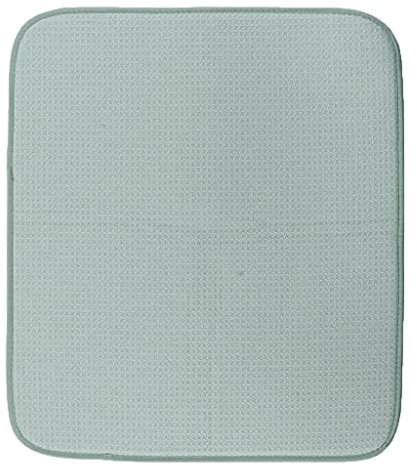 LOVIVER Microfiber Dish Drying Mats for Kitchen Drying Pads for Dishes Drainer Mat, Green, 40.5x45.5cm