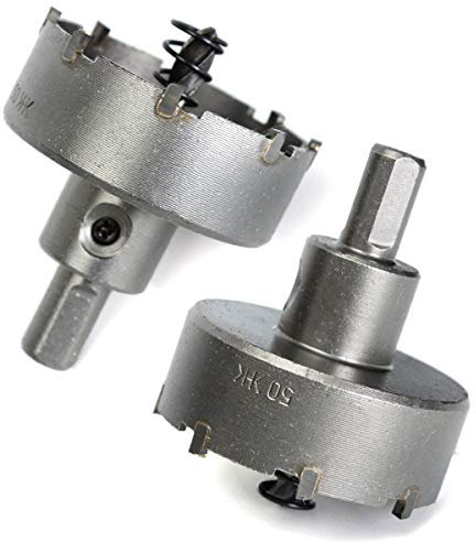 BE-TOOL - Sierra de corona, de carburo de tungsteno de 42 mm para perforar metal; sierra perforadora de metal de carburo de tungsteno para cortes circulares en metal, broca de corona para taladro