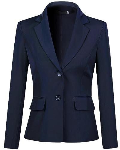 YYNUDA Femme Casual Blazer Business Pockets Boutons Manche Longue Costume Jackets
