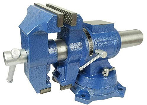Étau parallèle professionnel multifonction pour établi - Deux axes - Rotation à 360 ° - Étau parallèle avec enclume - Envergure : 125 mm