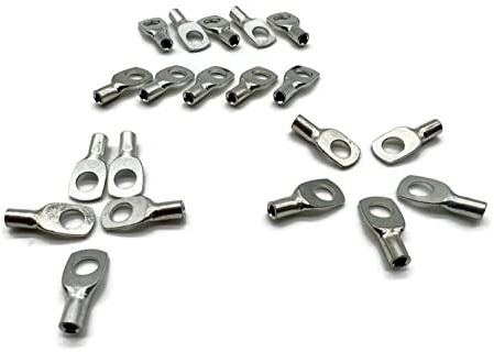 eXODA kabelskor 4mm2 M6 20x för batterikabel - passar för kabelarea 4mm² skruvhål 6mm ideal för kopparledningsnät diameter 23mm utan PVC mantel