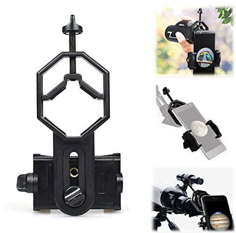 TRAMILY Supporto adattatore universale per telefono cellulare, compatibile con binocoli monoculari, telescopio e microscopio, si adatta a quasi tutti gli smartphone da 52 a 100 mm – Record The Nature