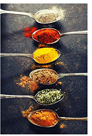 Tongda Decor Grains Épices Poivrons Cuillère Scandinave Toile Peinture Affiches et Gravures Cuisine Mur Art Nourriture Photo Salon 40x55 cm Sans Cadre