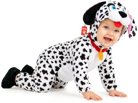Morph Deguisement Dalmatien Enfant, Costume Chien Halloween | Combinaison Tachetée, Capuche à Oreilles & Bottines, À Enfiler, Parfait pour Halloween, Idéal pour les Jeux de Rôle