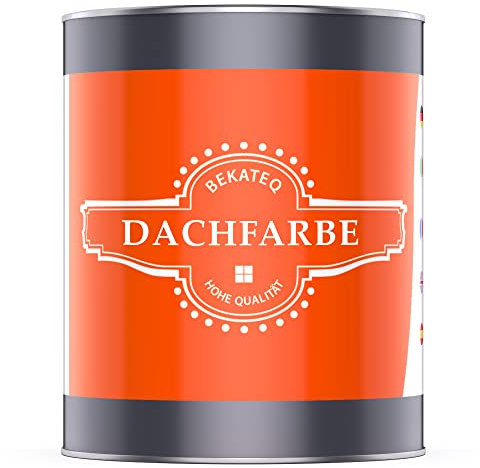 BEKATEQ Dachbeschichtung in Schiefergrau 10L Sockelfarbe, Dachfarbe für Dachziegel, Beton, Holz, Eternit, Bitumen - UV & wetterfest, schnelltrocknend, elastisch, hydrophobe Isolierschicht BE-510