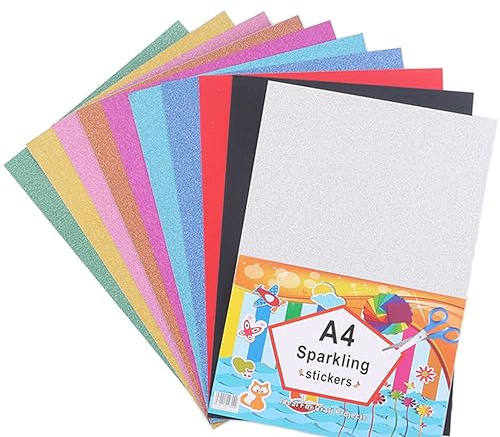 30 ark färgglada glitterpapper, glitter skumpapper, för gör-det-själv-projekt, korttillverkning, födelsedag, bröllop, fest, dekoration.