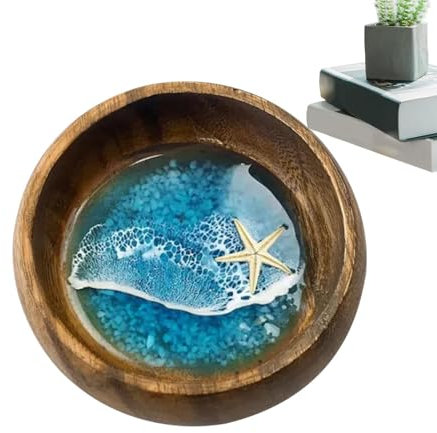 Ciotola decorativa a tema mare, decorazione fatta a mano, per riporre chiavi, oggetti artistici a tema mare, per casa, spiaggia, matrimoni