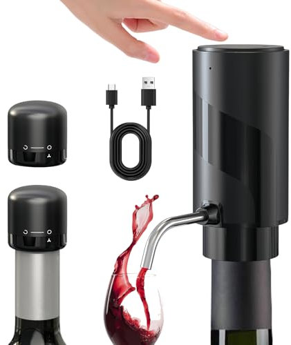SPORWAY Versatore di vino elettrico: Decanter per vino elettrico, Aeratore automatico e portatile, Ventilatore elettrico del vino, Accessori per bar di casa e feste all'aperto, amanti del vino