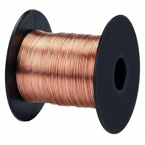 QWORK® 0,3 mm x 100 m Fil de Cuivre pur à 99,9% - Fil de cuivre T2, Conductivité Élevée, pour l'électrotechnique, les moteurs de bricolage et l'artisanat
