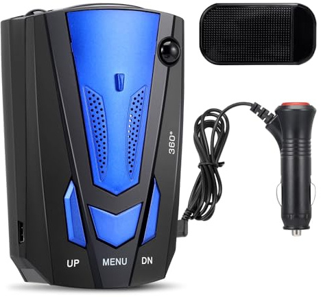 DC12V Auto-Radar-Detektor, 360° Radar-Detektor Für Autos, Echtzeit-Erkennung Und Frühwarnung Von Strömungen, Erfassungsabstand 300-1000MM,Eingebauter Lautsprecher Mit LED-Anzeige Für Blitzer-Warnungen