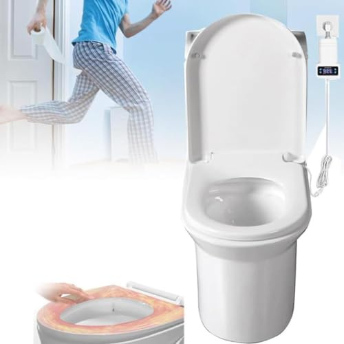 Heated Toilet Seat, Electric Smart Warm Bidet Seat with Adjustable Temperature, D-Shaped Soft Close Design, Even Heating, Energy Saving
