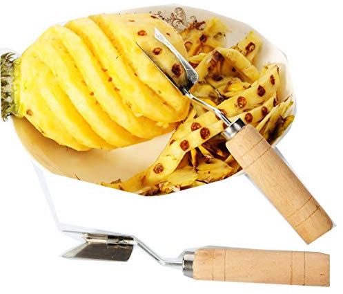 Egurs Ananas en Acier Inoxydable Couteau Ananas éplucheur Ananas Fourche v-Type Yeux Ananas Pelle Cuisine Fruit de Coupe Gadget