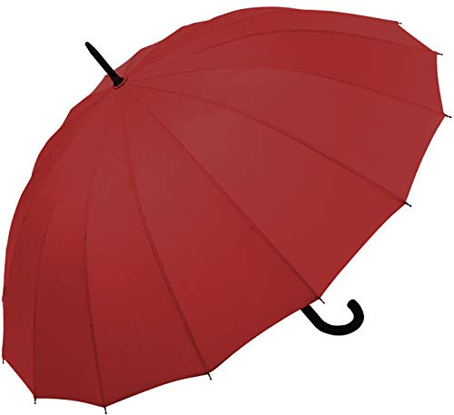 iX-brella Long - Paraguas de alta calidad de 16 varillas con automático resistente a tormentas, rojo oscuro, 100 cm