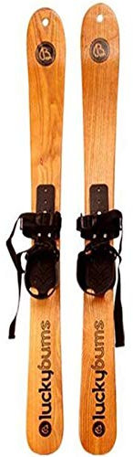FACAI Luge Ski Luge Chasse,Luge Bois Décoration,Luge Adulte Enfant,Luge De Snowboard en Bois d'origine Double Planche,110CMdoubleboard