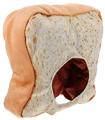 Amosfun Lustiger Toast Brot Hut - Warme PlüSch Kappe, Selfie Requisiten, KostüM ZubehöR FüR Party Und Rollenspiele, 36 X 32 X 13 Cm