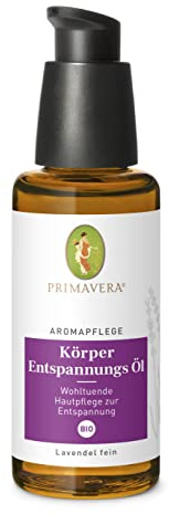 PRIMAVERA Aromapflege Körper Entspannungs Öl bio 50 ml - Aromaöl, Massageöl, Aromatherapie, ätherische Öle - Entspannung bei Unruhezuständen, für gesunden Schlaf - vegan
