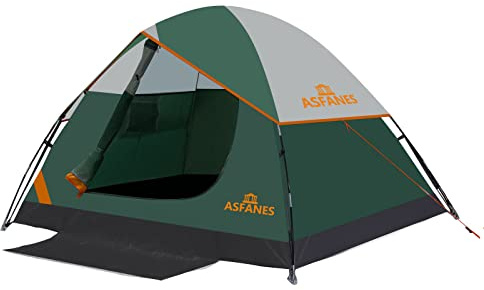 ASFANES 2 Person Waterproof Tents for Camping Easy Setup Outdoor Portable Backyard Camping Tents Suitable for Car Camping, Backpacking, Hiking, Picnic or Fishing, Army Green