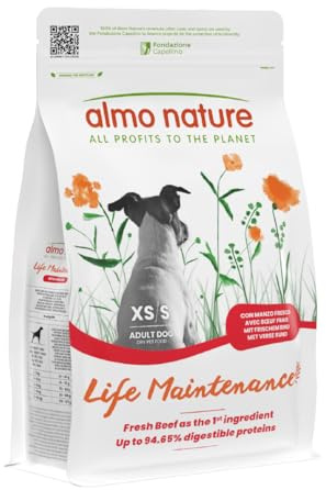 Almo Nature Life Maintenance Cibo Secco per Cane XS-S al Manzo 2 kg – Crocchette Complete per Cani Adulti di Taglia Piccola e Mini