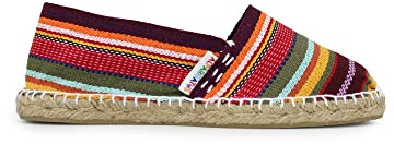 Alpargatus Espadrillas a righe multicolori fatte a mano in Spagna, rosso, 42 EU