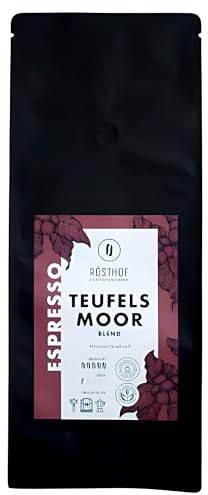 RÖSTHOF Kaffeehandwerk I Kaffeebohnen Teufelsmoor 1kg, ganze Bohne, frisch und schonend von Hand geröstet, Cafe Crema Espresso Kaffeevollautomat Kaffeemaschine Kaffee Bohnen Bean Roasted Coffee