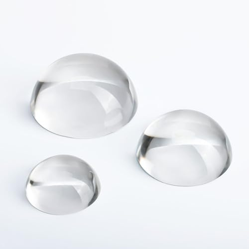 3pcs Clear Crystal Dome Magnifier Glass Paperweights for Home Decor Reading Newspapers(2.3 x 1.9 x 1.5 inch)