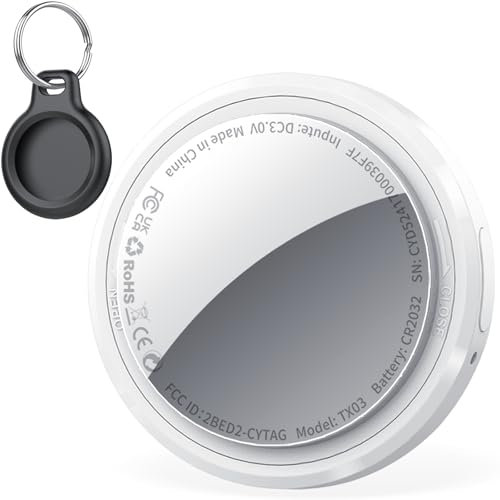 Traceur Localisateurs D'objets, Smart Air Tracker Tag Compatible avec l'app Apple Localiser (Uniquement iOS), IP68 Imperméable Traceur GPS pour Clés/Valise/Bagages/Portefeuille, Batterie Remplaçable